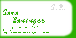 sara maninger business card